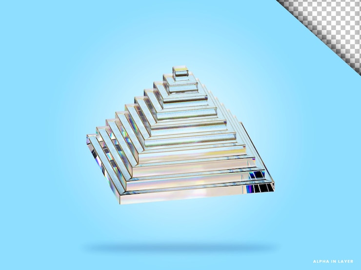PSD forma geométrica abstracta diseño de material de vidrio de dispersión futurista representación 3d