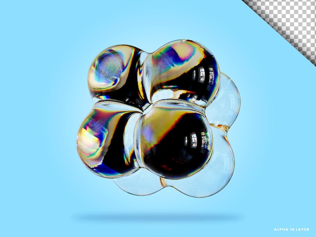 Forma geométrica abstracta diseño de material de vidrio de dispersión futurista representación 3d
