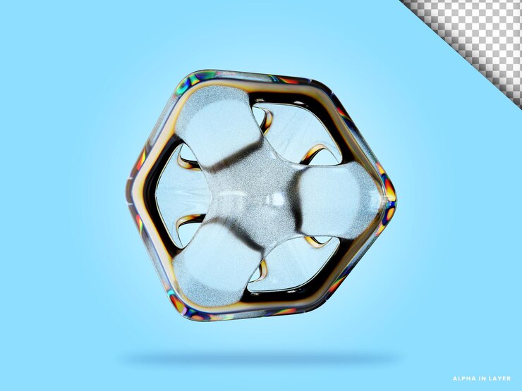 PSD forma geométrica abstracta diseño de material de vidrio de dispersión futurista representación 3d