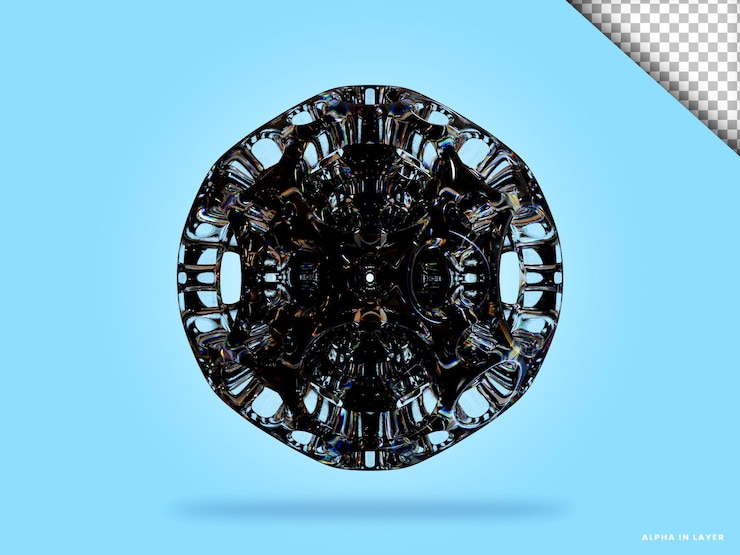 PSD forma geométrica abstracta diseño de material de vidrio de dispersión futurista representación 3d