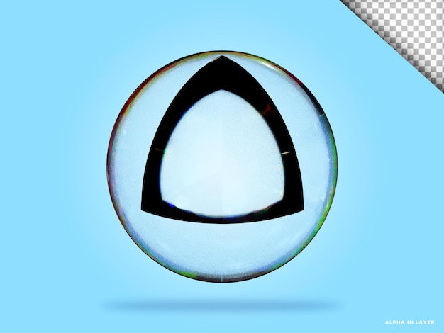 Forma geométrica abstracta diseño de material de vidrio de dispersión futurista representación 3d
