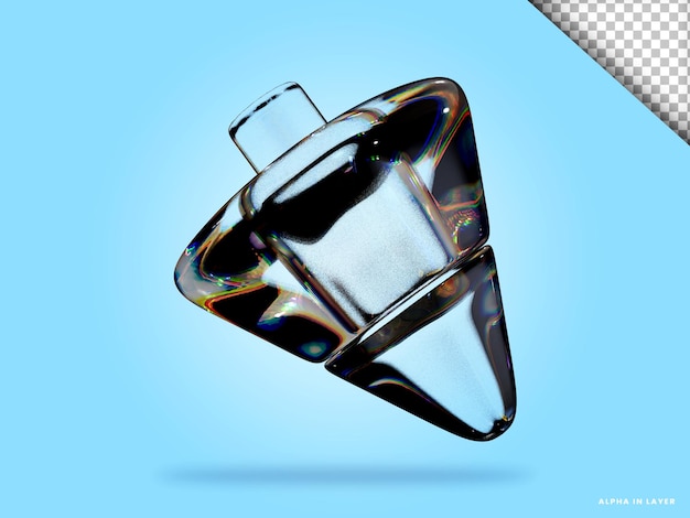 Forma geométrica abstracta diseño de material de vidrio de dispersión futurista representación 3d