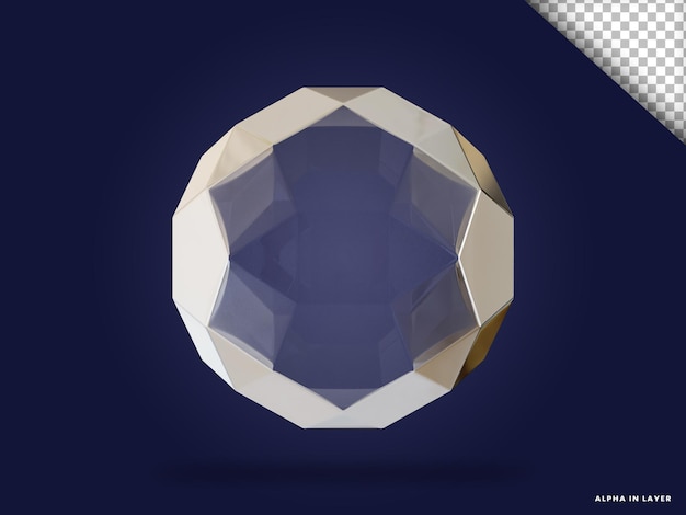Forma geométrica abstracta de vidrio transparente Forma renderizada en 3D moderna