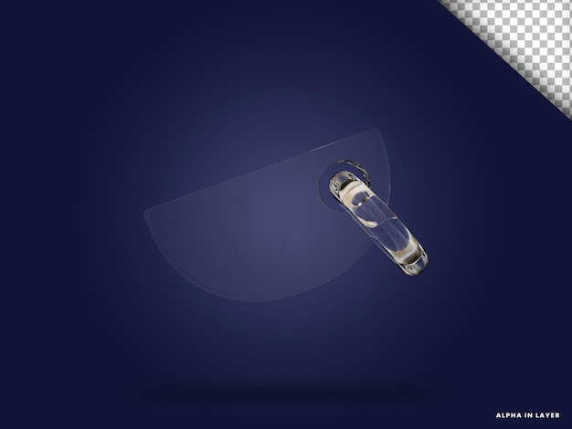 Forma geométrica abstracta de vidrio transparente Forma renderizada en 3D moderna