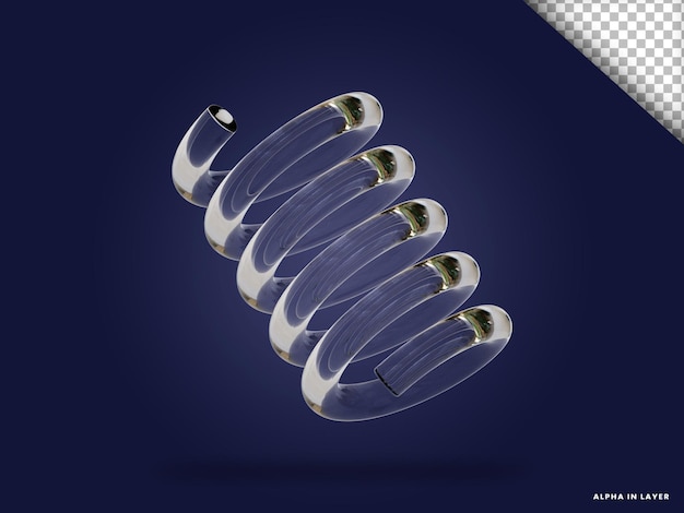 Forma geométrica abstracta de vidrio transparente Forma renderizada en 3D moderna