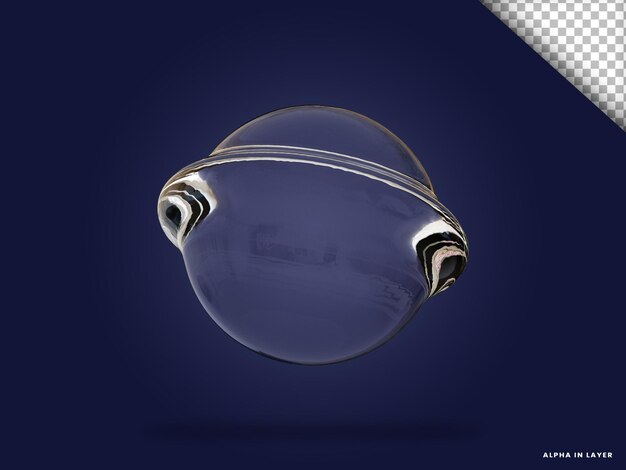 Forma geométrica abstracta de vidrio transparente Forma renderizada en 3D moderna