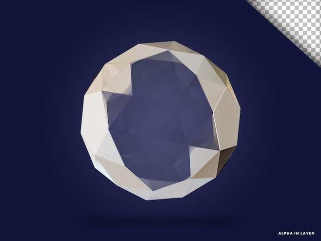 Forma geométrica abstracta de vidrio transparente Forma renderizada en 3D moderna