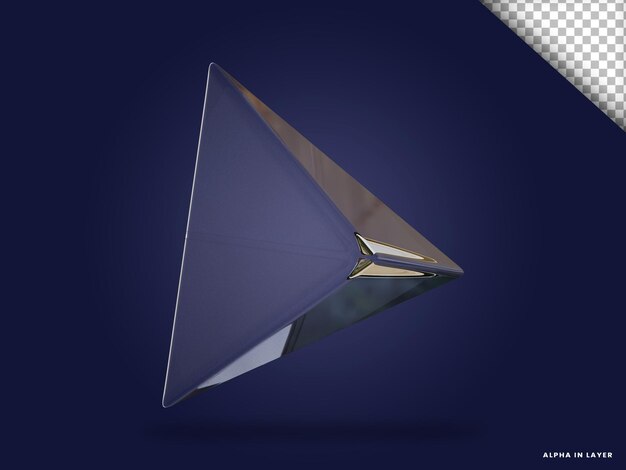 Forma geométrica abstracta de vidrio transparente Forma renderizada en 3D moderna