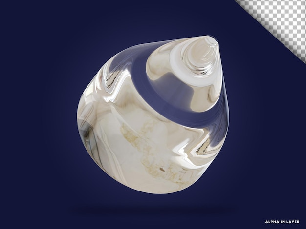 Forma geométrica abstracta de vidrio transparente Forma renderizada en 3D moderna