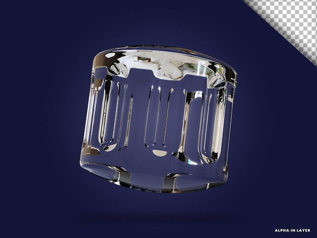 Forma geométrica abstracta de vidrio transparente Forma renderizada en 3D moderna