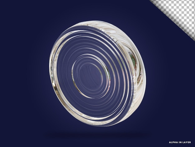 Forma geométrica abstracta de vidrio transparente Forma renderizada en 3D moderna