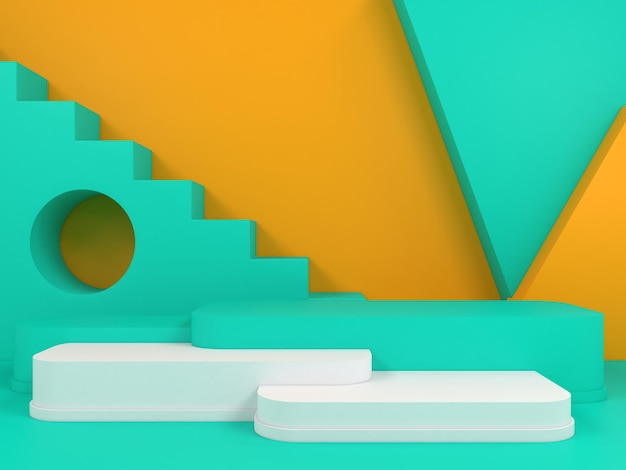 PSD forma geométrica abstrata modelo de cor pastel estilo moderno mínimo display de parede estande palco de pódio