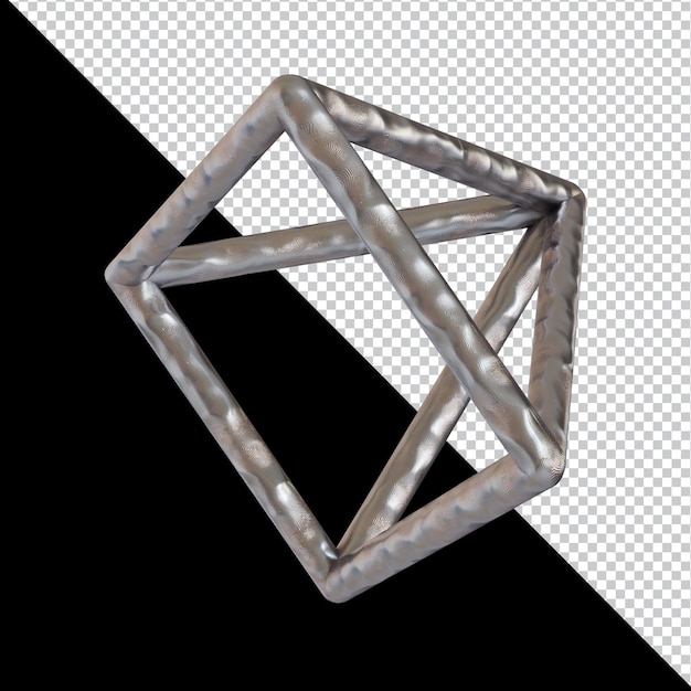 Forma geometrica astratta futuristico metallo argilla materiale design rendering 3d