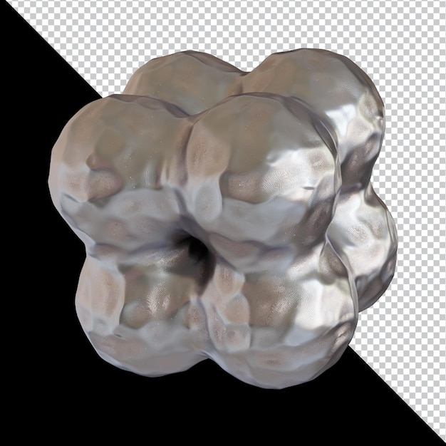 Forma geometrica astratta futuristico metallo argilla materiale design rendering 3d