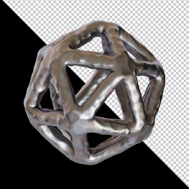 Forma geometrica astratta futuristico metallo argilla materiale design rendering 3d