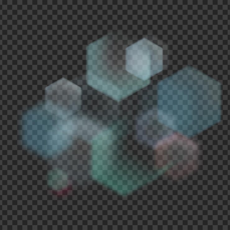 PSD forma geometrica esagonale png bokeh