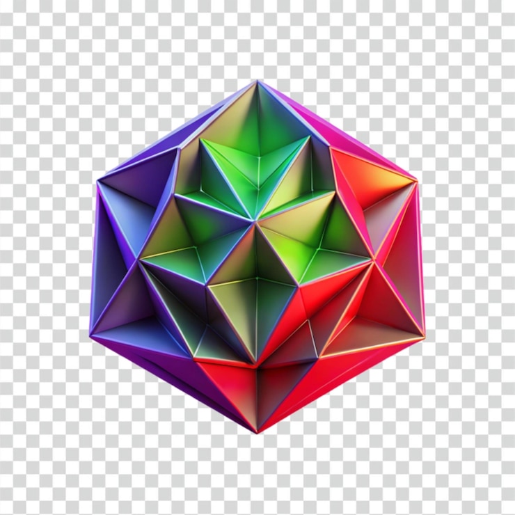 PSD forma geométrica tridimensional del arco iris