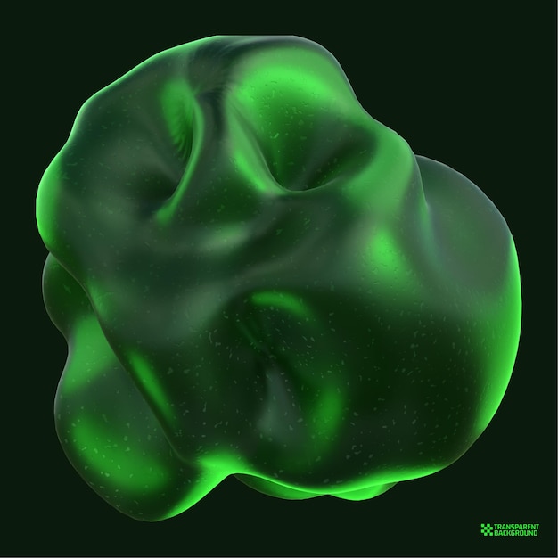 Forma geométrica verde de renderizado 3D