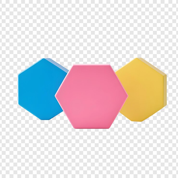 PSD una forma hexagonal colorida de un hexágono