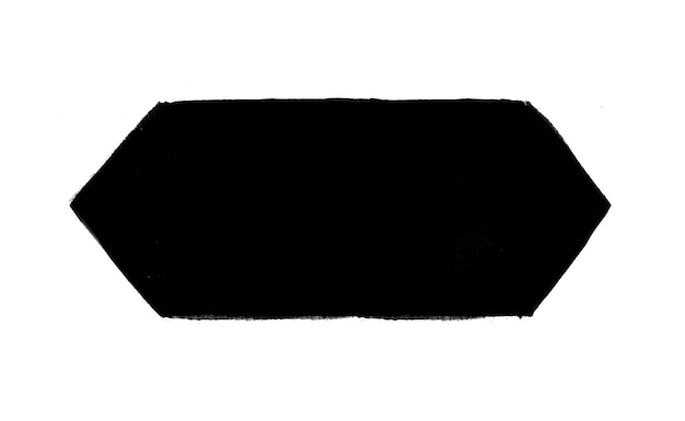 Forma hexagonal negra aislada sobre un fondo blanco