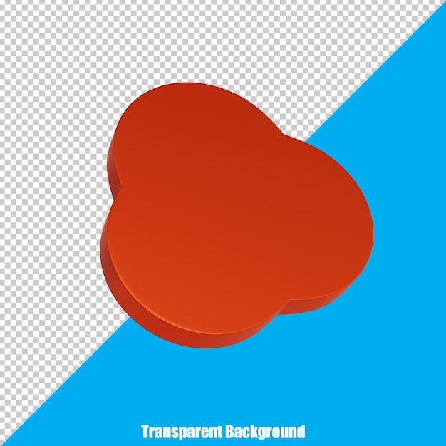 Forma redondeada abstracta 3D con apariencia realista sobre fondo transparente