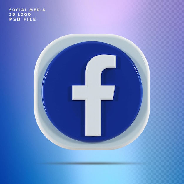 Forma de render 3d de icono de Facebook