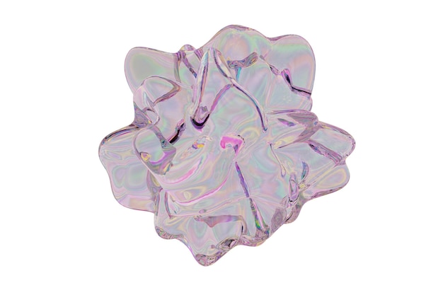 Forma renderizada 3d de vidrio líquido de color abstracto
