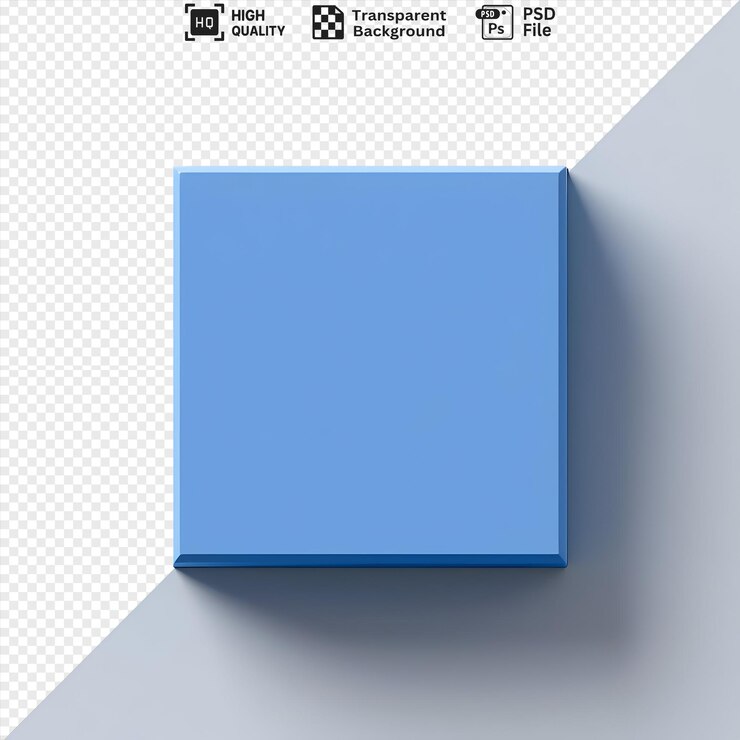 PSD forma rettangolare blu su sfondo trasparente mockup ad alta risoluzione per progetti di progettazione ideale f
