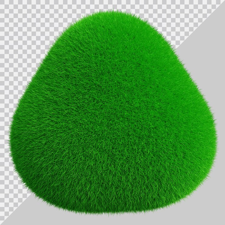 PSD forma de triángulo de diseño de hierba en render 3d