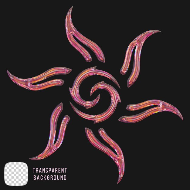La forma tribal de Psd Sunburst en vidrio de dispersión