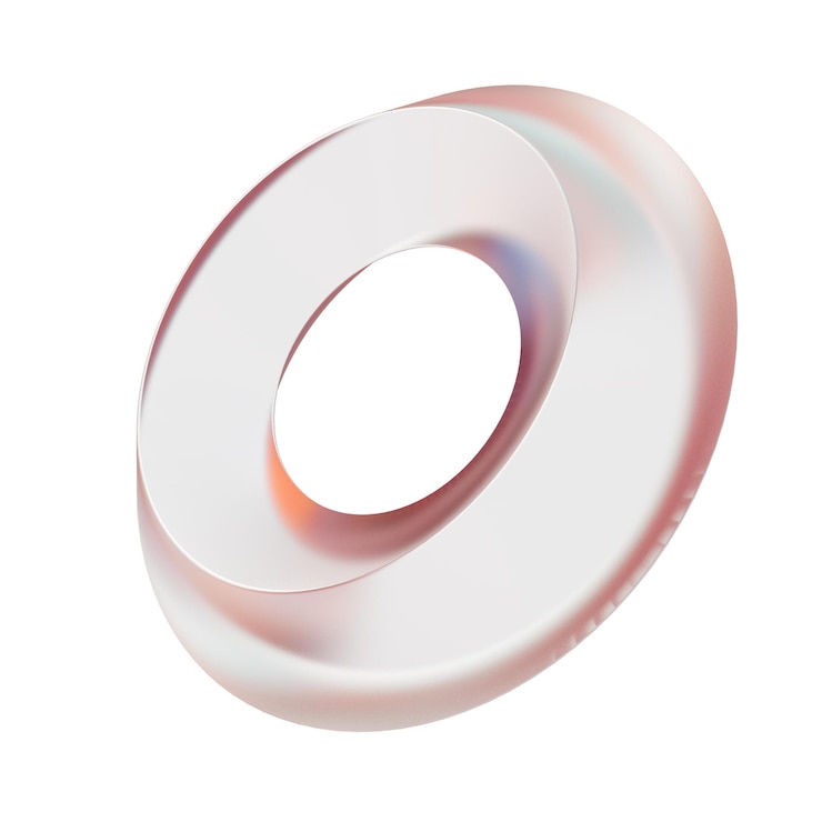 PSD forma de vidrio 3d de gradiente transparente y redondo