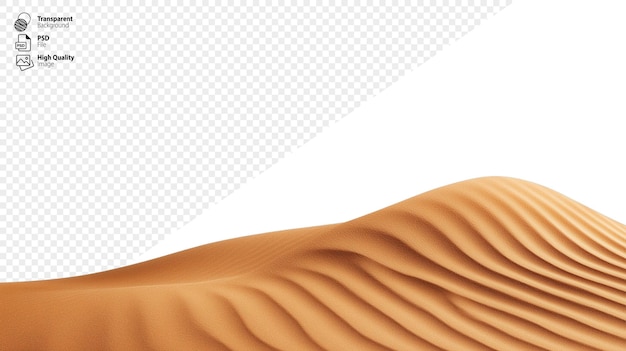 Formación de dunas de arena con ondas y curvas texturizadas en un fondo transparente