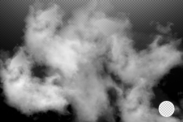 Formación de nubes realistas con fondo transparente