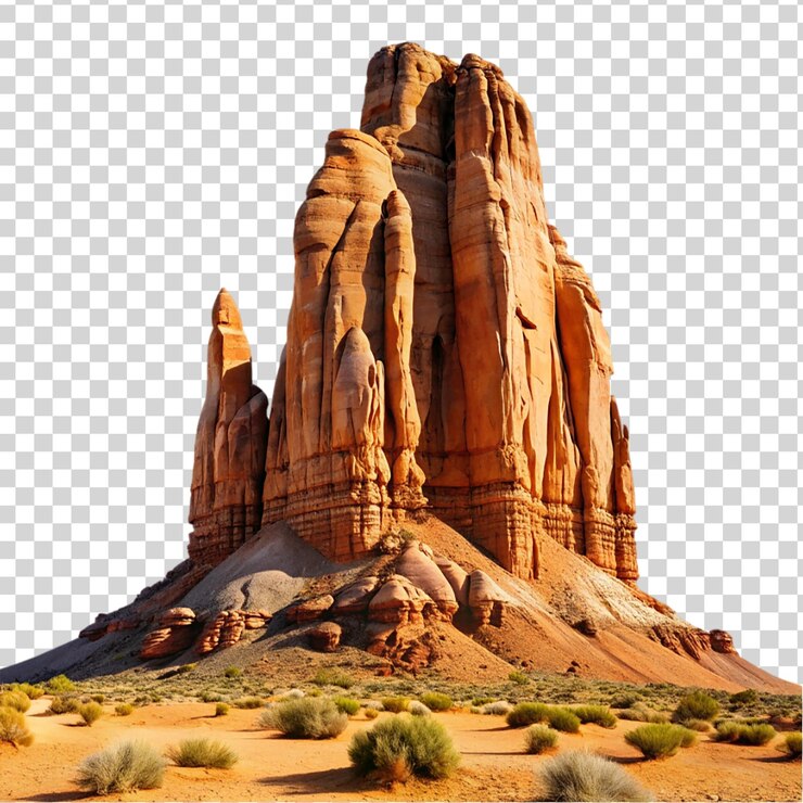 PSD formación rocosa del desierto aislada sobre un fondo transparente