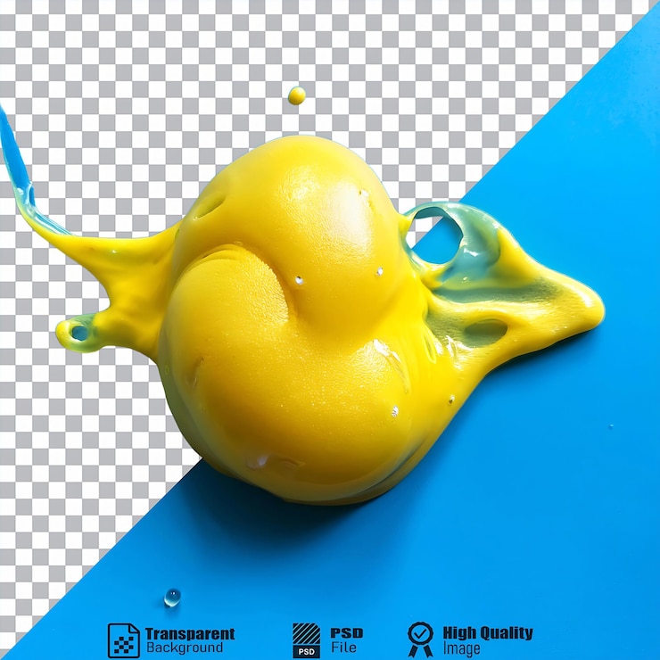PSD formaciones fluidas amarillas y verdes sobre un fondo azul