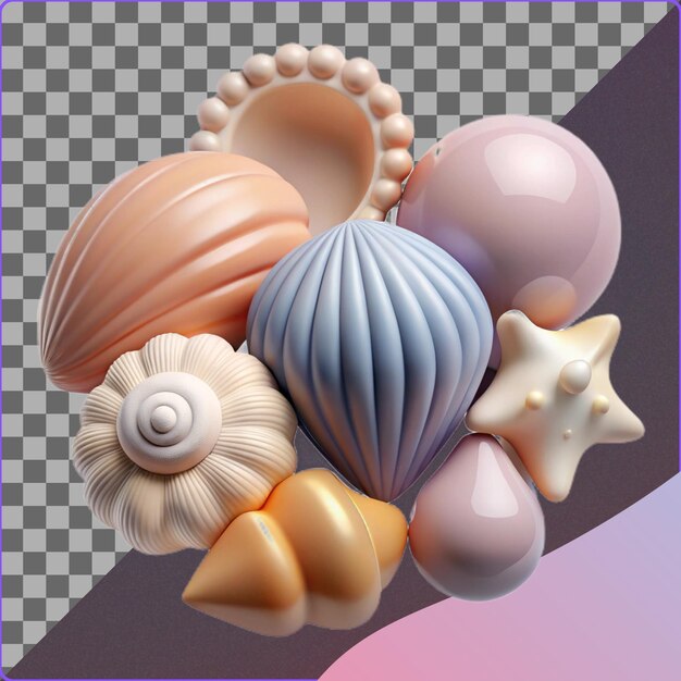 Formas 3D abstractas con colores pastel