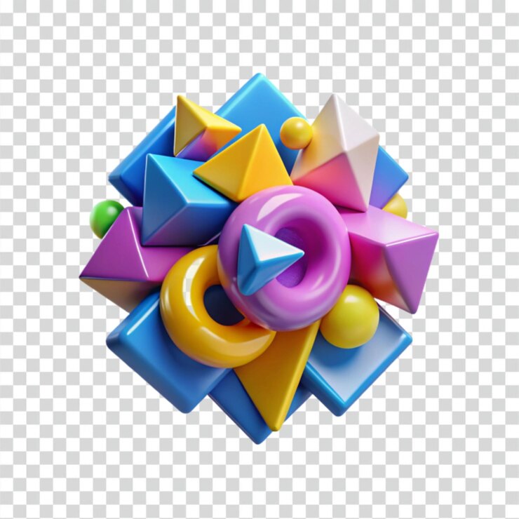 PSD formas 3d abstractas y coloridas