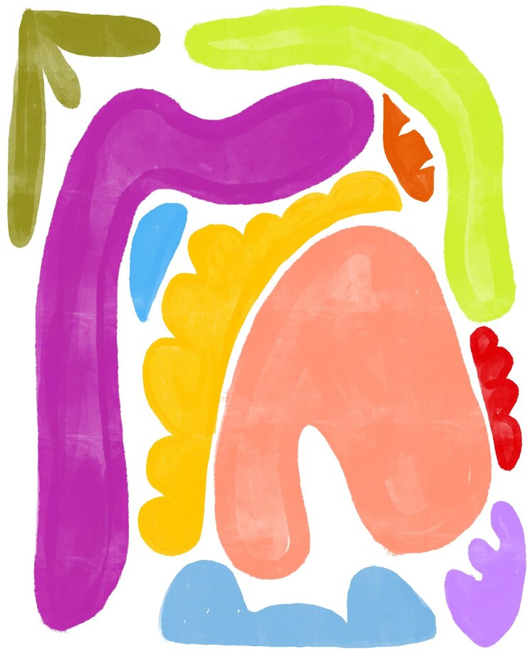 PSD formas abstractas de colores vibrantes