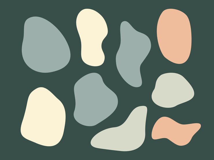 PSD formas abstractas coloridas fluidas dibujadas a mano formas orgánicas forma vectorial elemento sin costuras suave