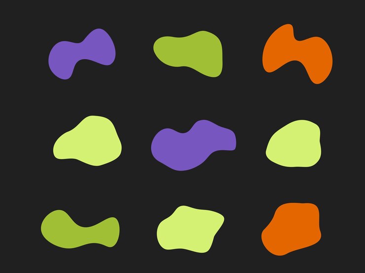 PSD formas abstractas coloridas formas fluidas dibujadas a mano formas orgánicas formas vectoriales elementos creativos sin costuras