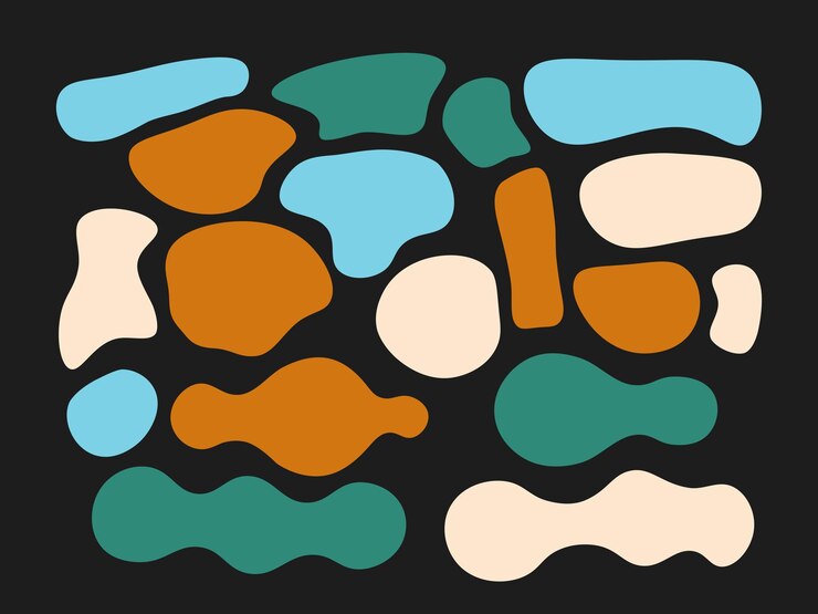 PSD formas abstractas coloridas formas fluidas dibujadas a mano formas orgánicas formas vectoriales elementos creativos sin costuras