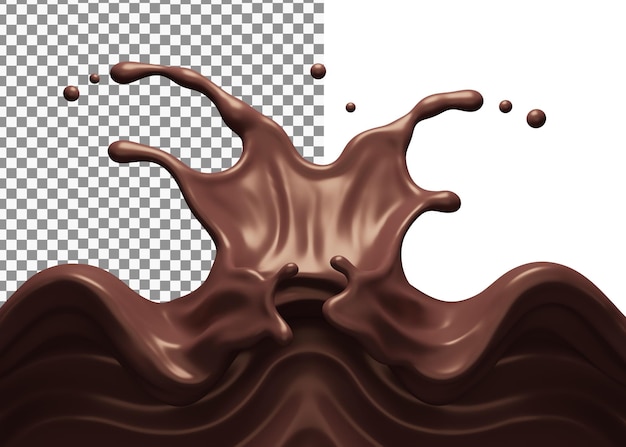 Formas abstractas de salpicaduras de chocolate psd premium