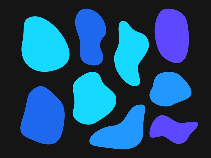 PSD formas abstratas coloridas, fluidas, desenhadas à mão, formas orgânicas, formas vetoriais, elementos sem costura