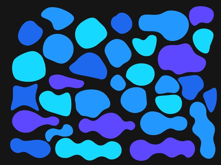 PSD formas abstratas coloridas, fluidas, desenhadas à mão, formas orgânicas, formas vetoriais, elementos sem costura