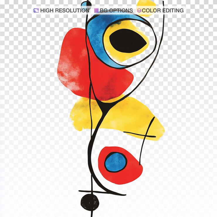 PSD formas abstratas coloridas inspiradas em miro e matisse