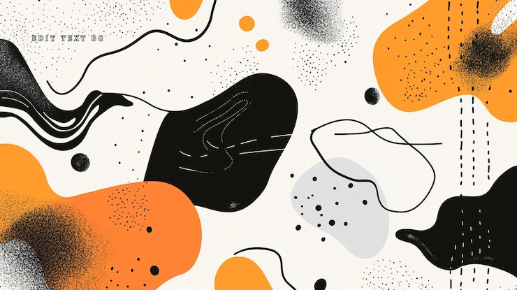 PSD formas abstratas laranja preto cinza branco fundo orgânico ilustração de design moderno