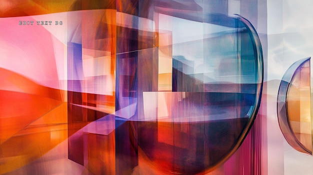 Formas arquitectónicas abstractas con colores vibrantes y perspectiva dinámica