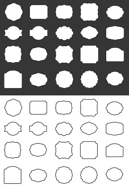 Formas básicas de etiquetas psd vintage