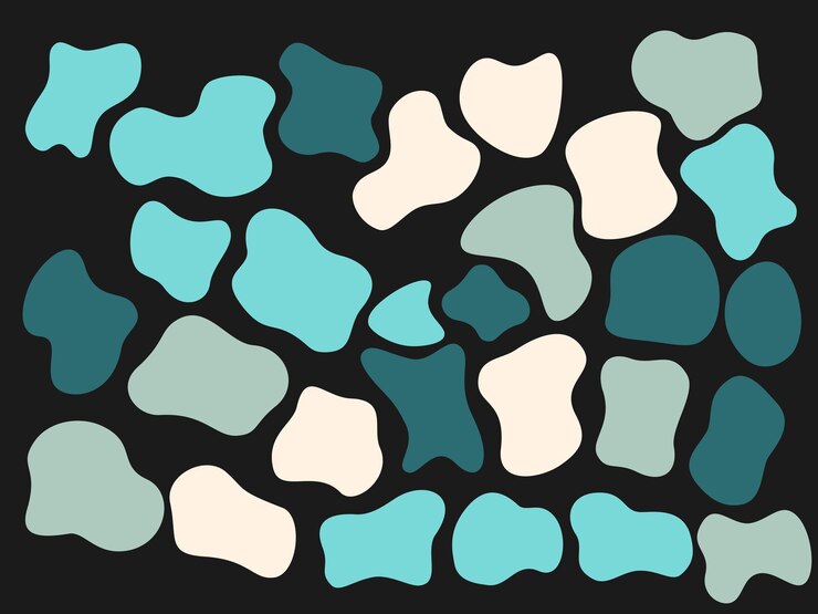 PSD formas coloridas formas abstractas fluidas dibujadas a mano formas orgánicas ilustración de garabateo sin costuras