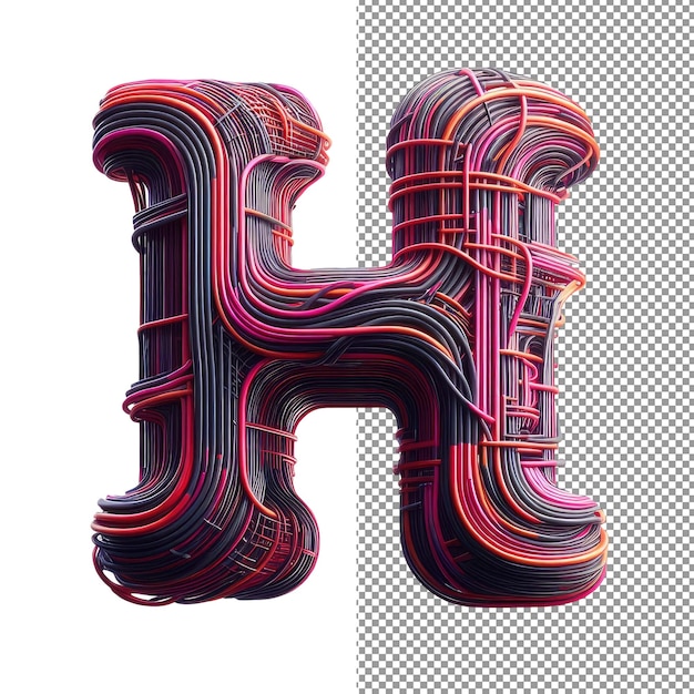 PSD formas de letras futuristas alfabeto isolado 3d